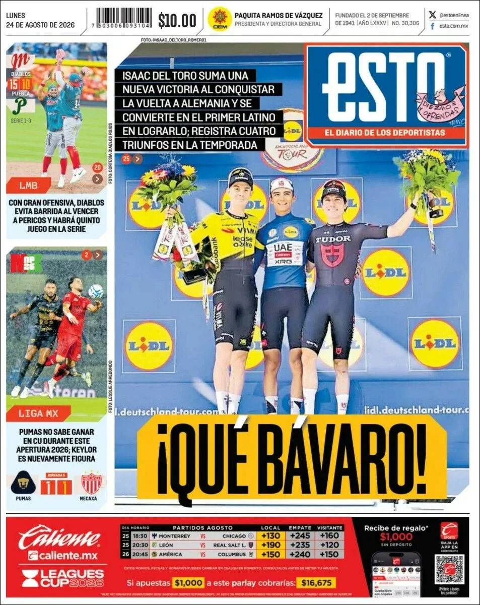 Portada de Esto del lunes, 24 de agosto de 2026