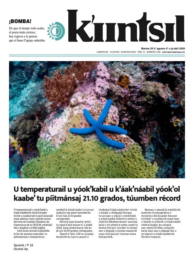 Portada de La Jornada - Kiintsil del martes, 25 de agosto de 2026