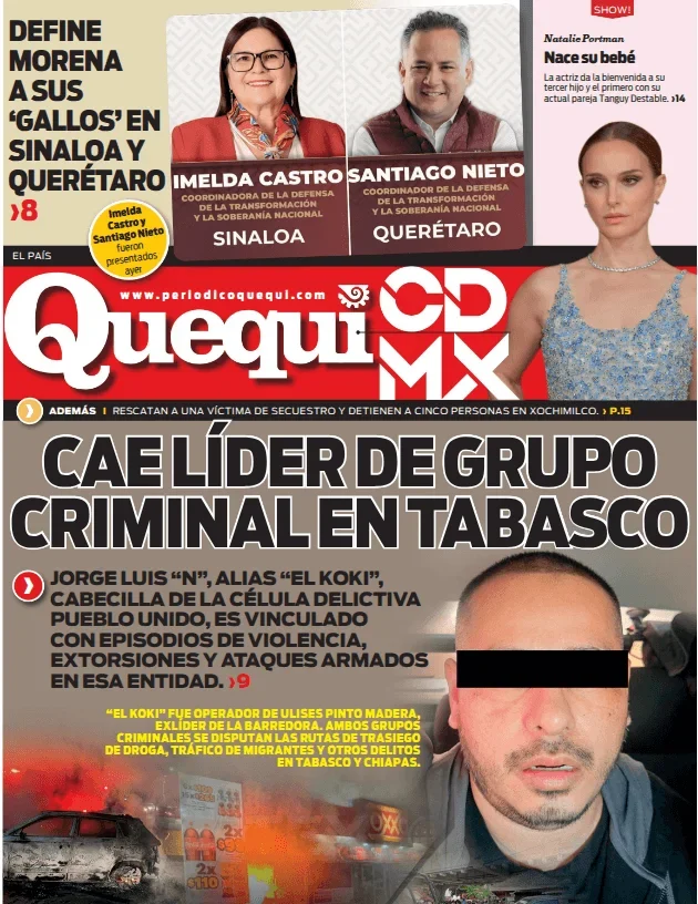 Portada de Quequi CDMX (contraportada) del jueves, 27 de agosto de 2026