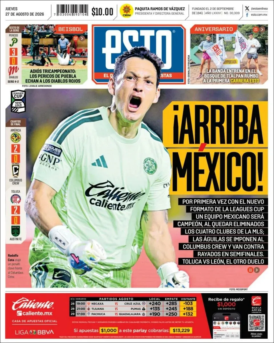 Portada de Esto del jueves, 27 de agosto de 2026