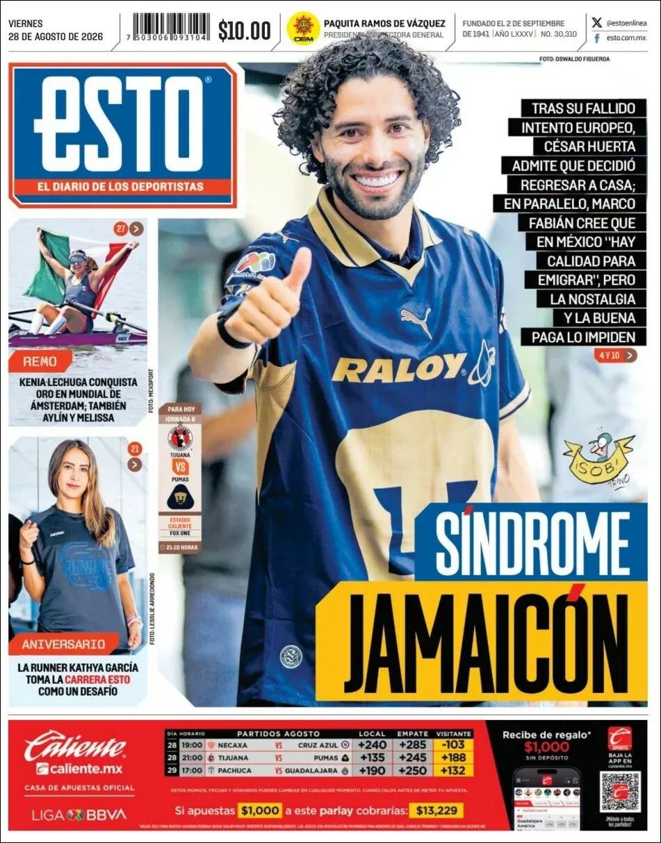 Portada de Esto del viernes, 28 de agosto de 2026