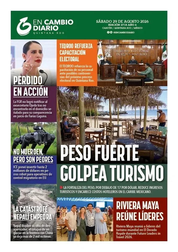 Portada de En Cambio - Tabasco (contraportada) del sábado, 29 de agosto de 2026