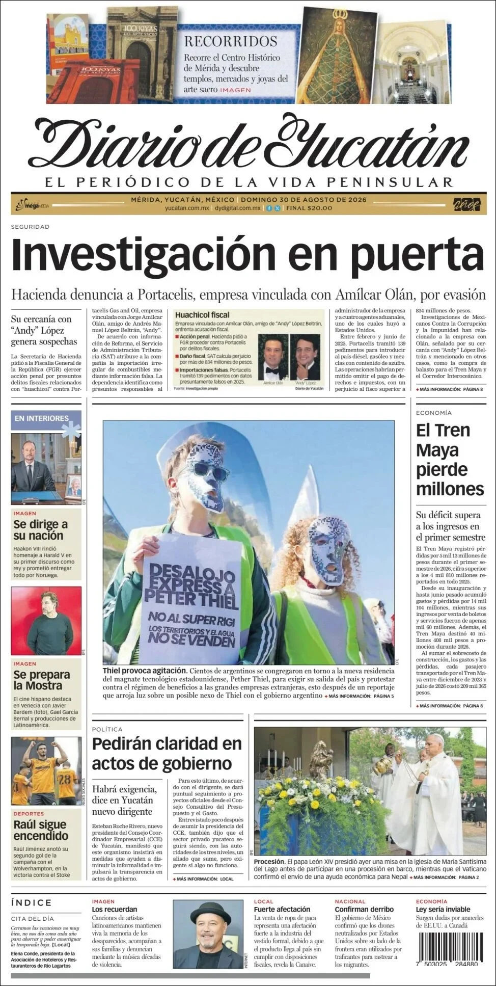 Portada de Diario de Yucatán