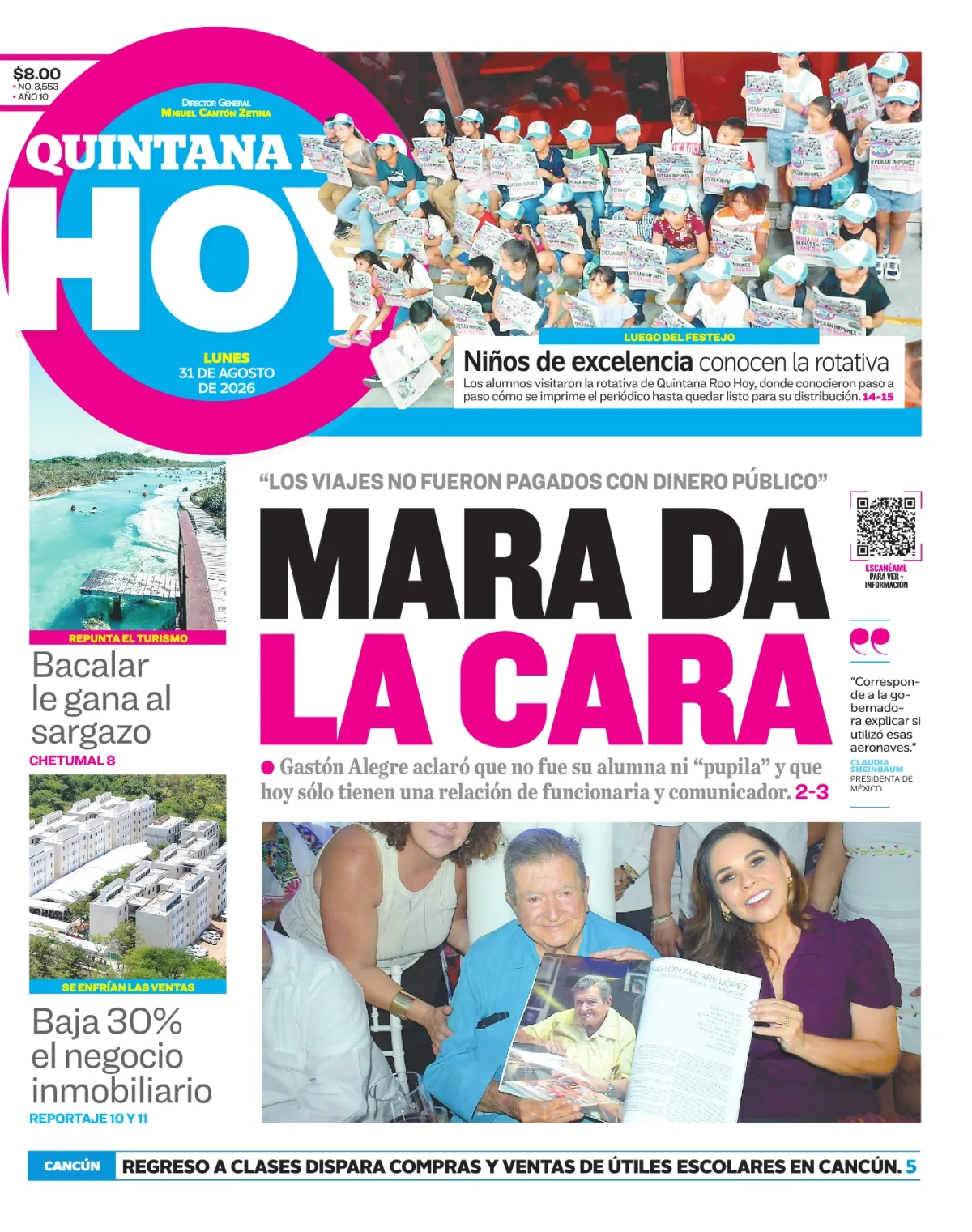 Portada de Quintana Roo Hoy (portada)