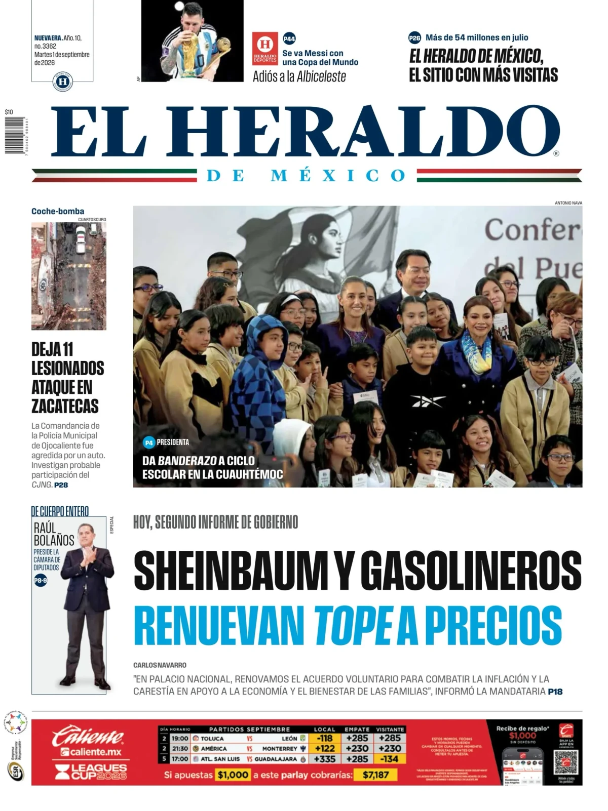 Portada de El Heraldo de Mexico