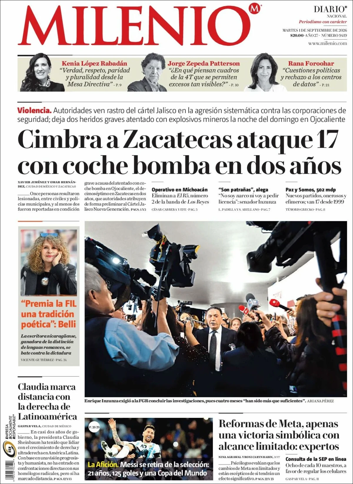 Portada de Milenio