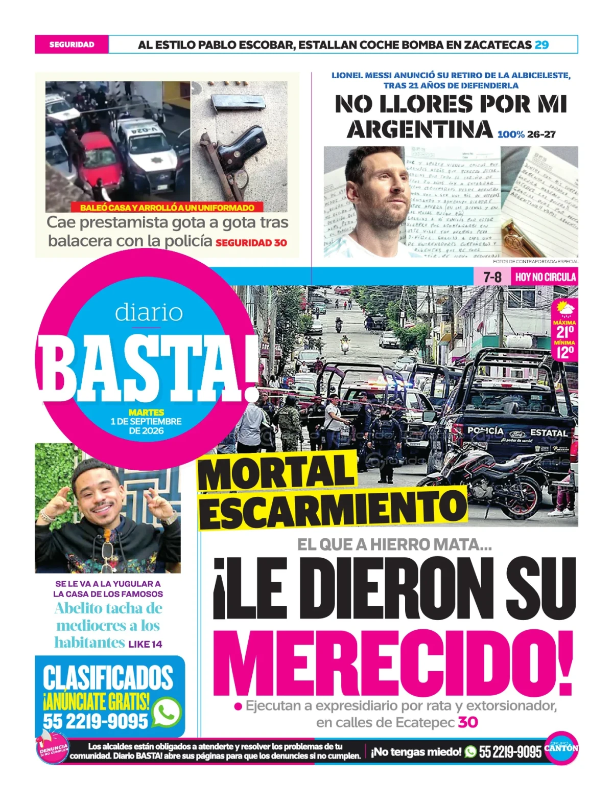 Portada de Basta! (contraportada)