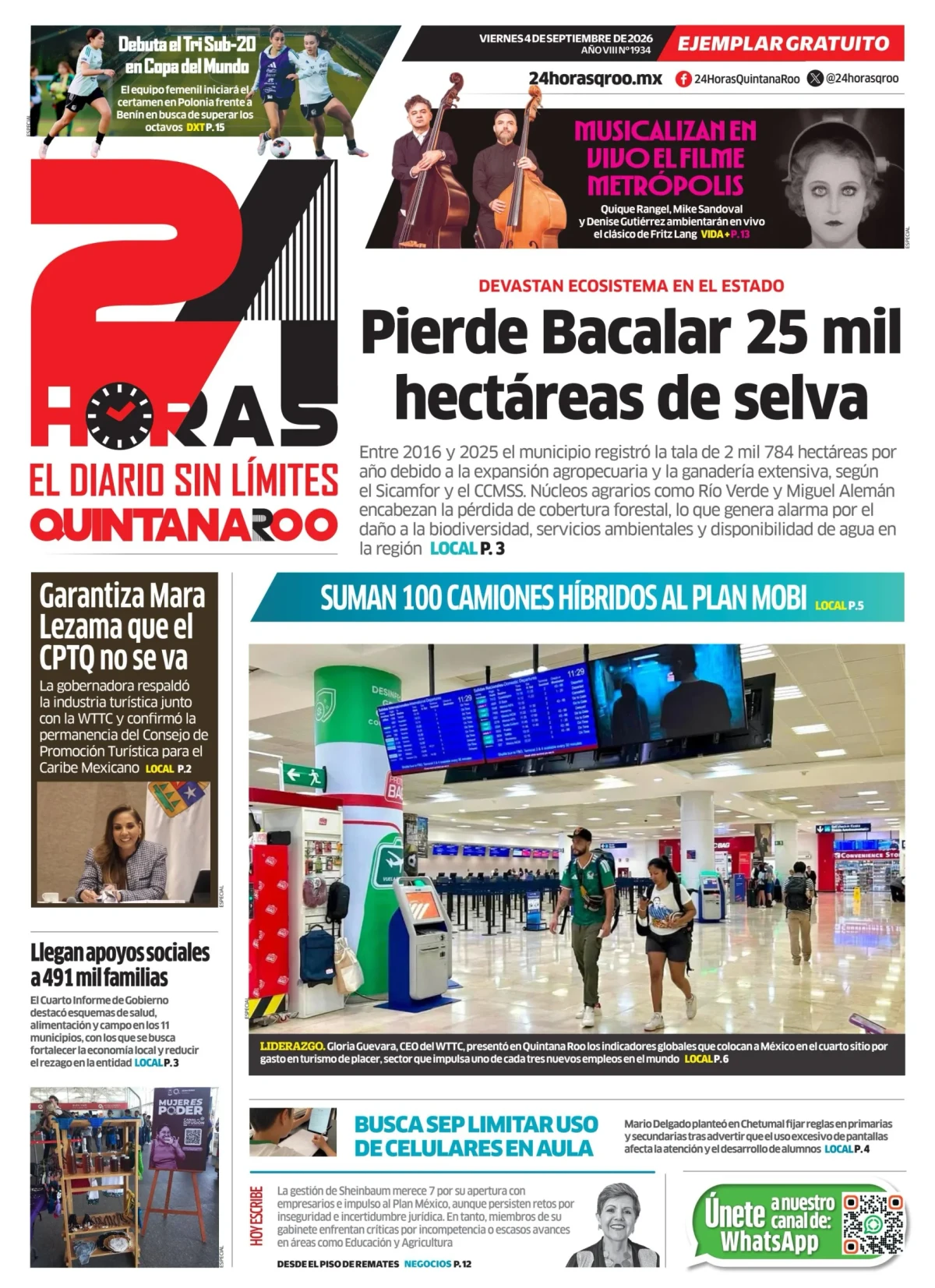 Portada de 24 Horas Quintana Roo