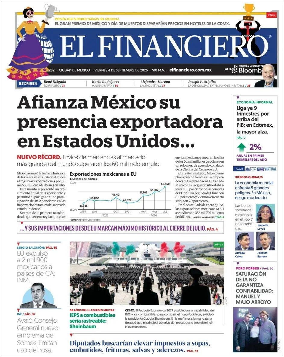 Portada de El Financiero