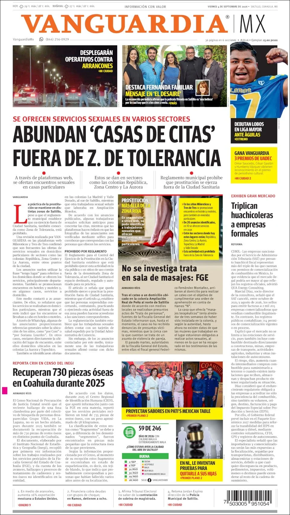 Portada de Vanguardia