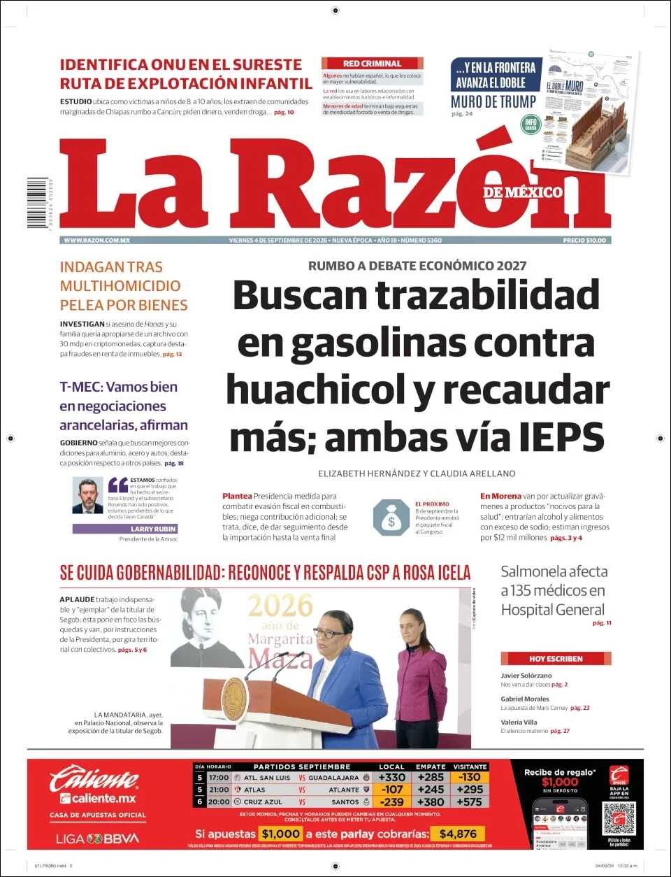 Portada de La Razon