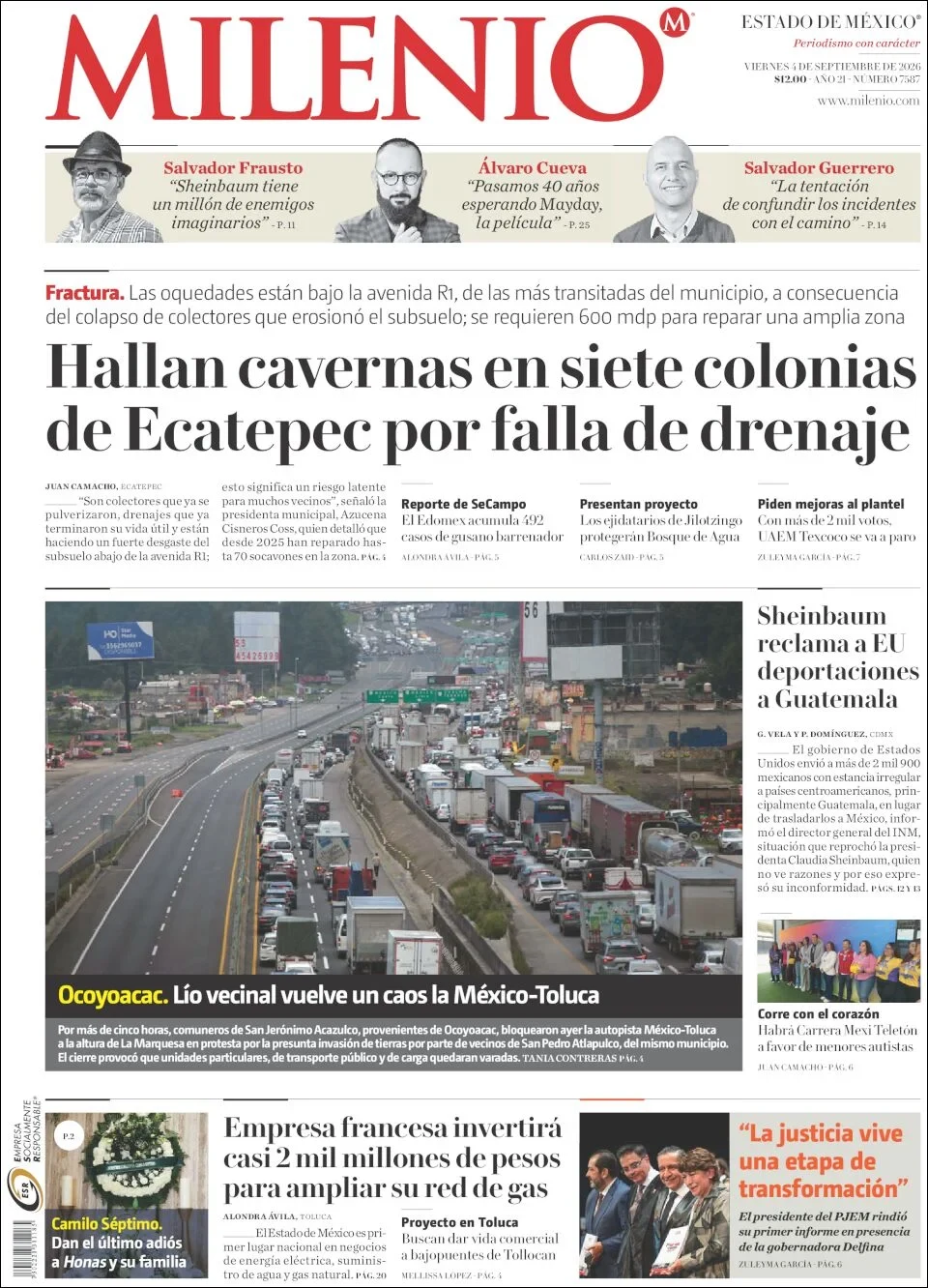 Portada de Milenio Edo de Mexico