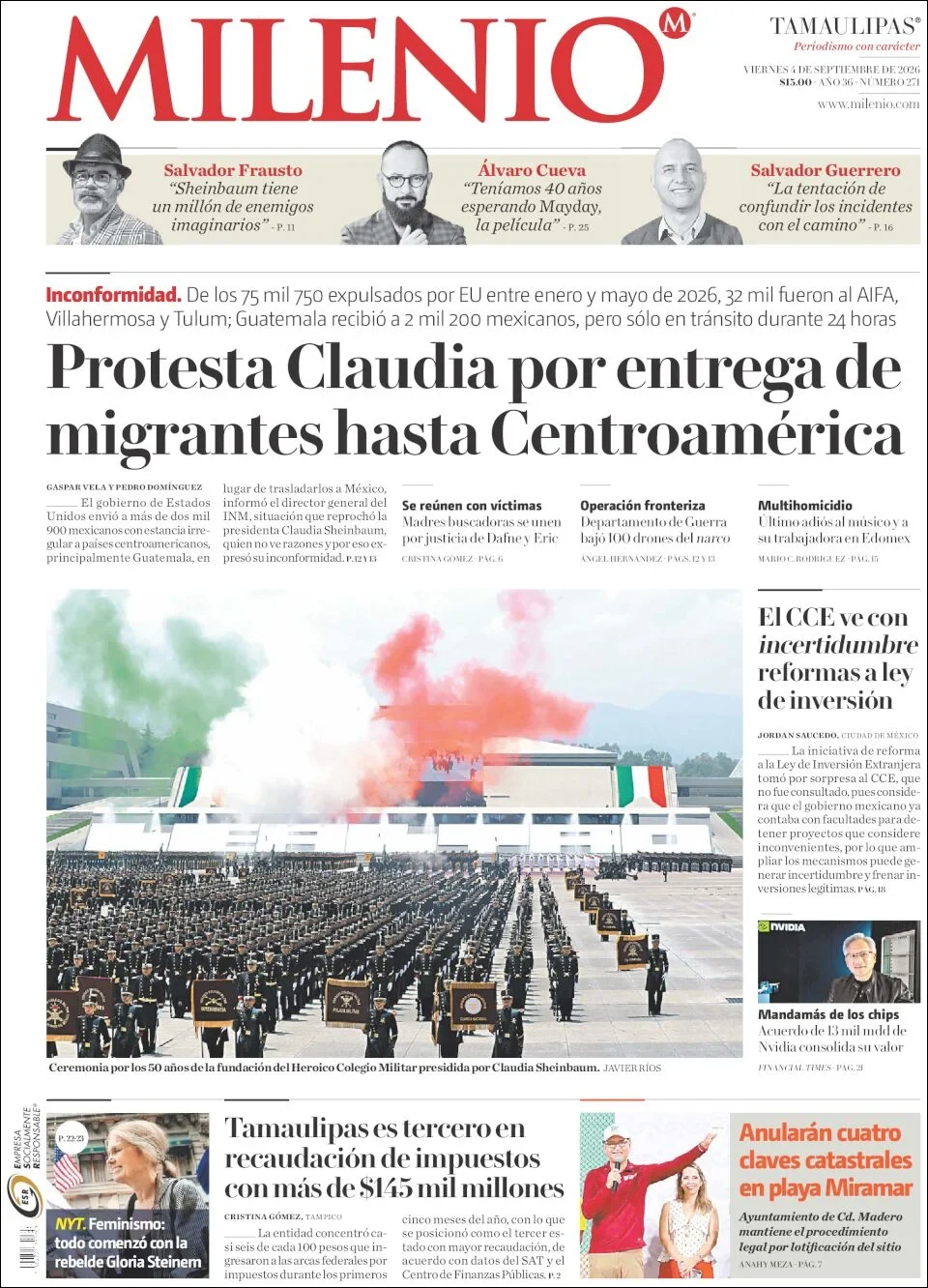Portada de Milenio Tamaulipas