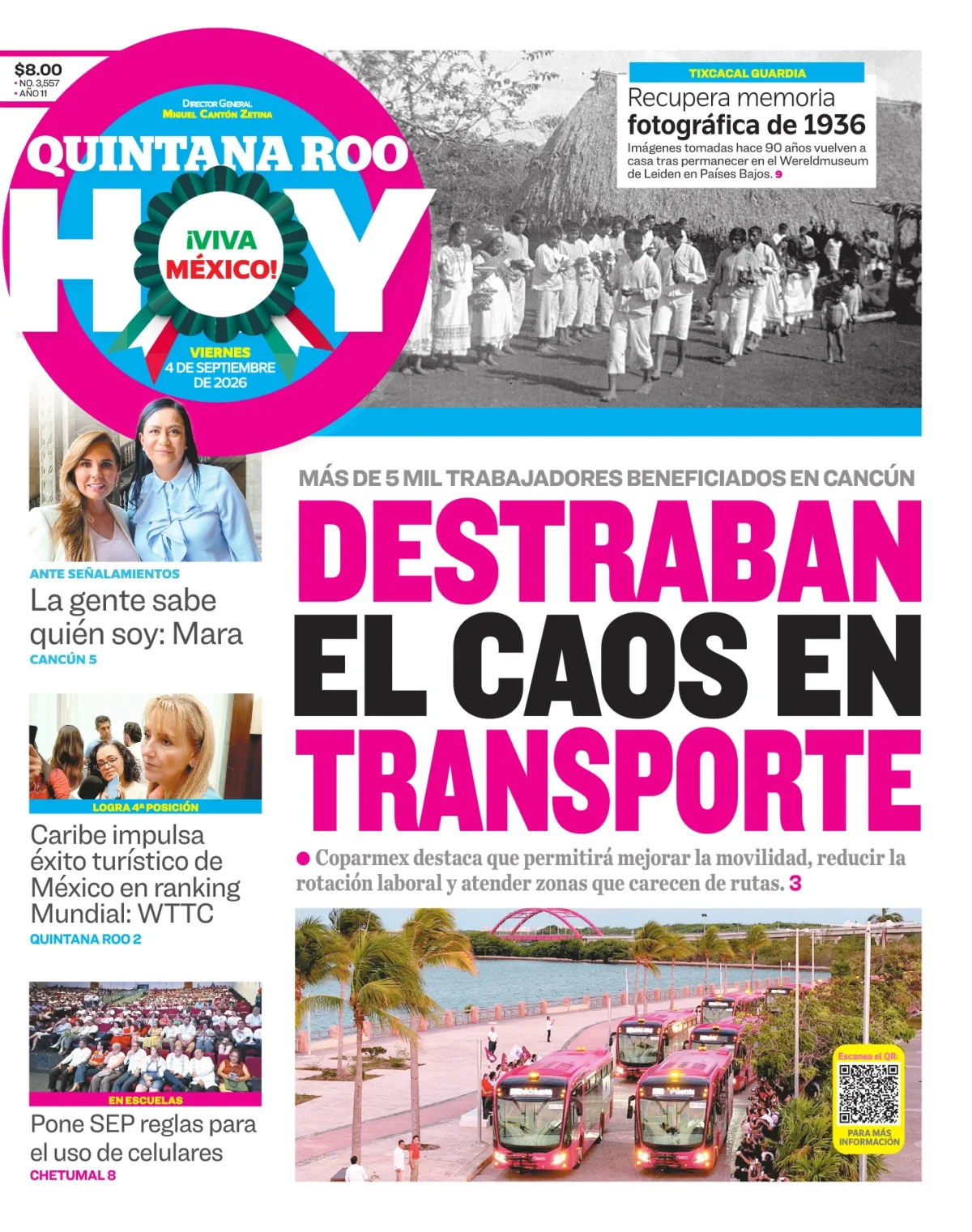 Portada de Quintana Roo Hoy (portada)