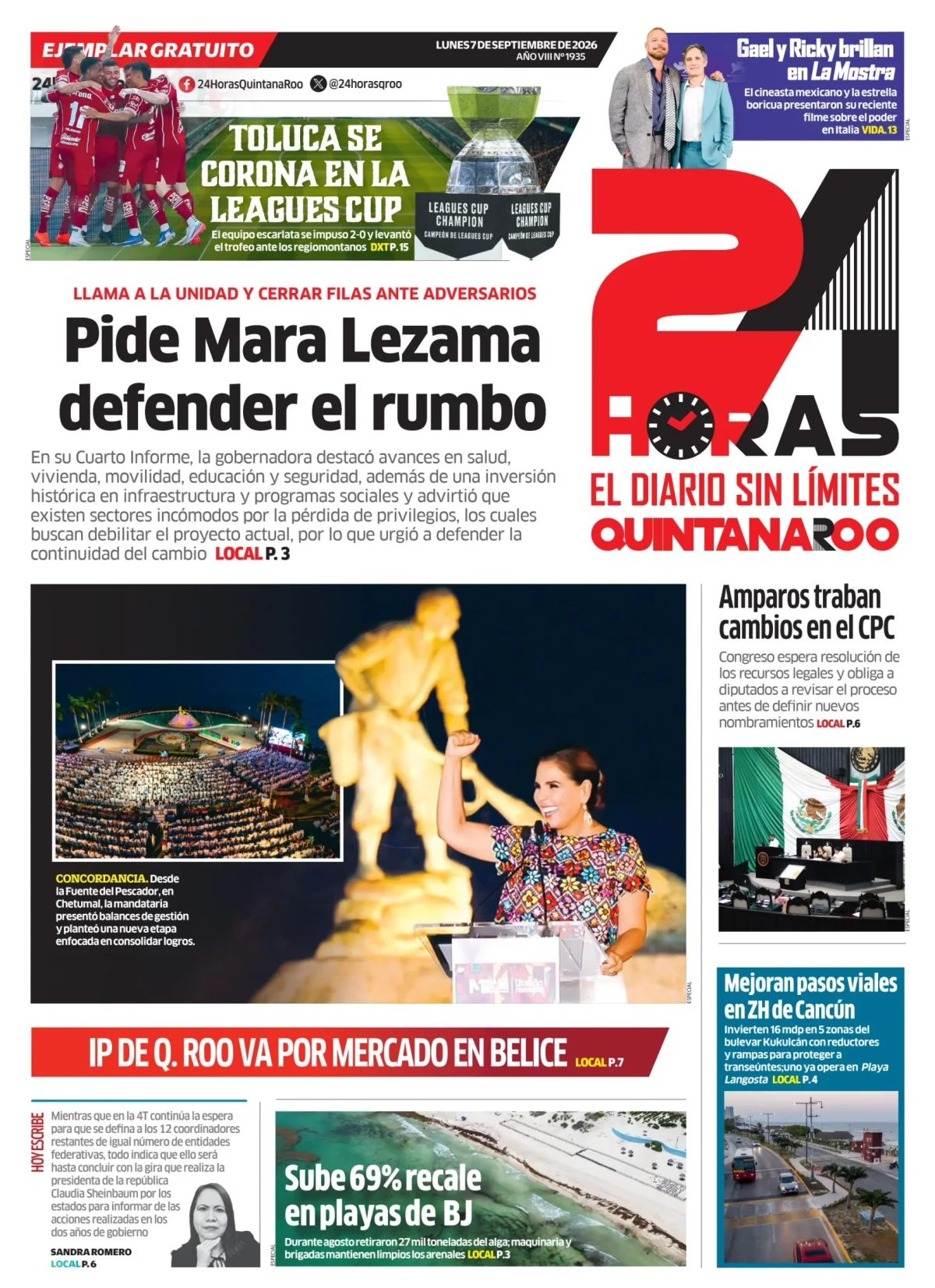 Portada de 24 Horas Quintana Roo