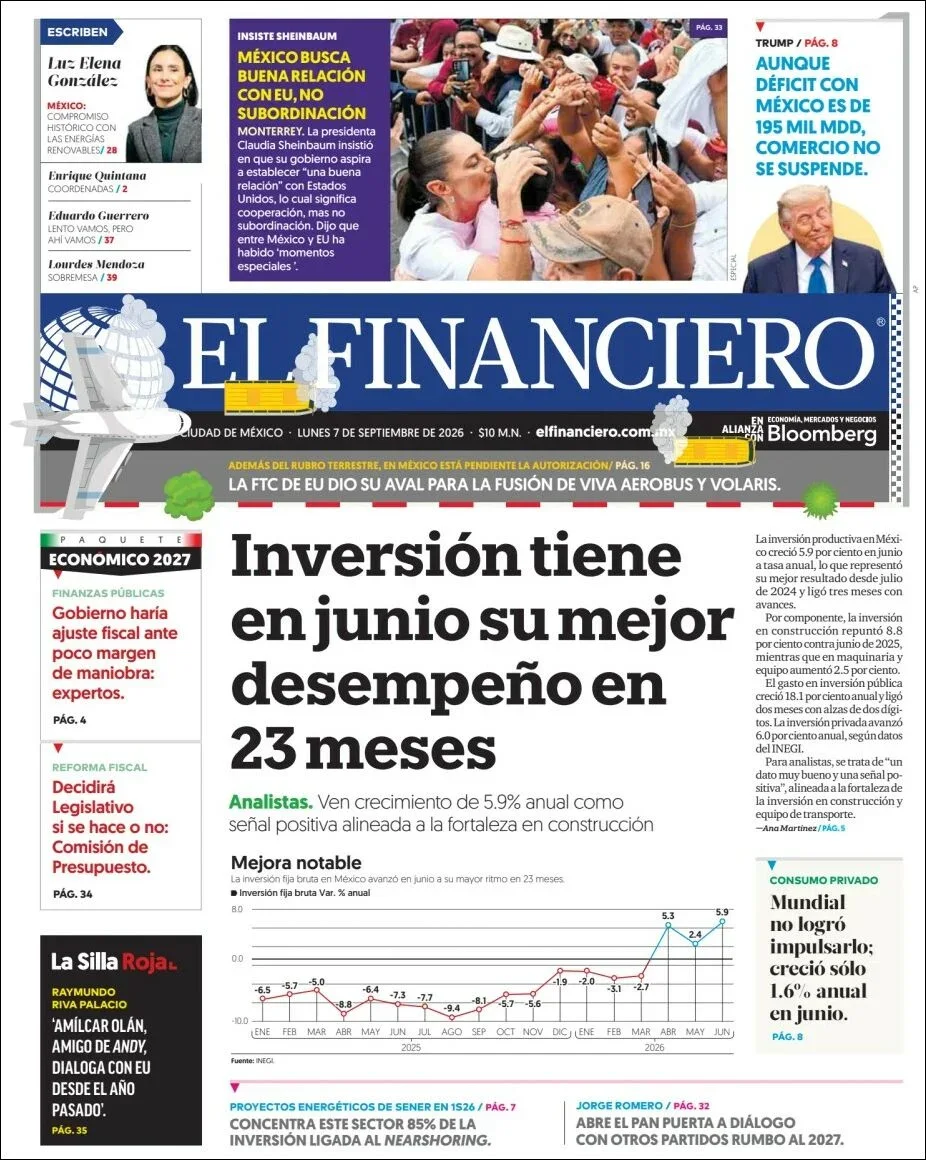 Portada de El Financiero