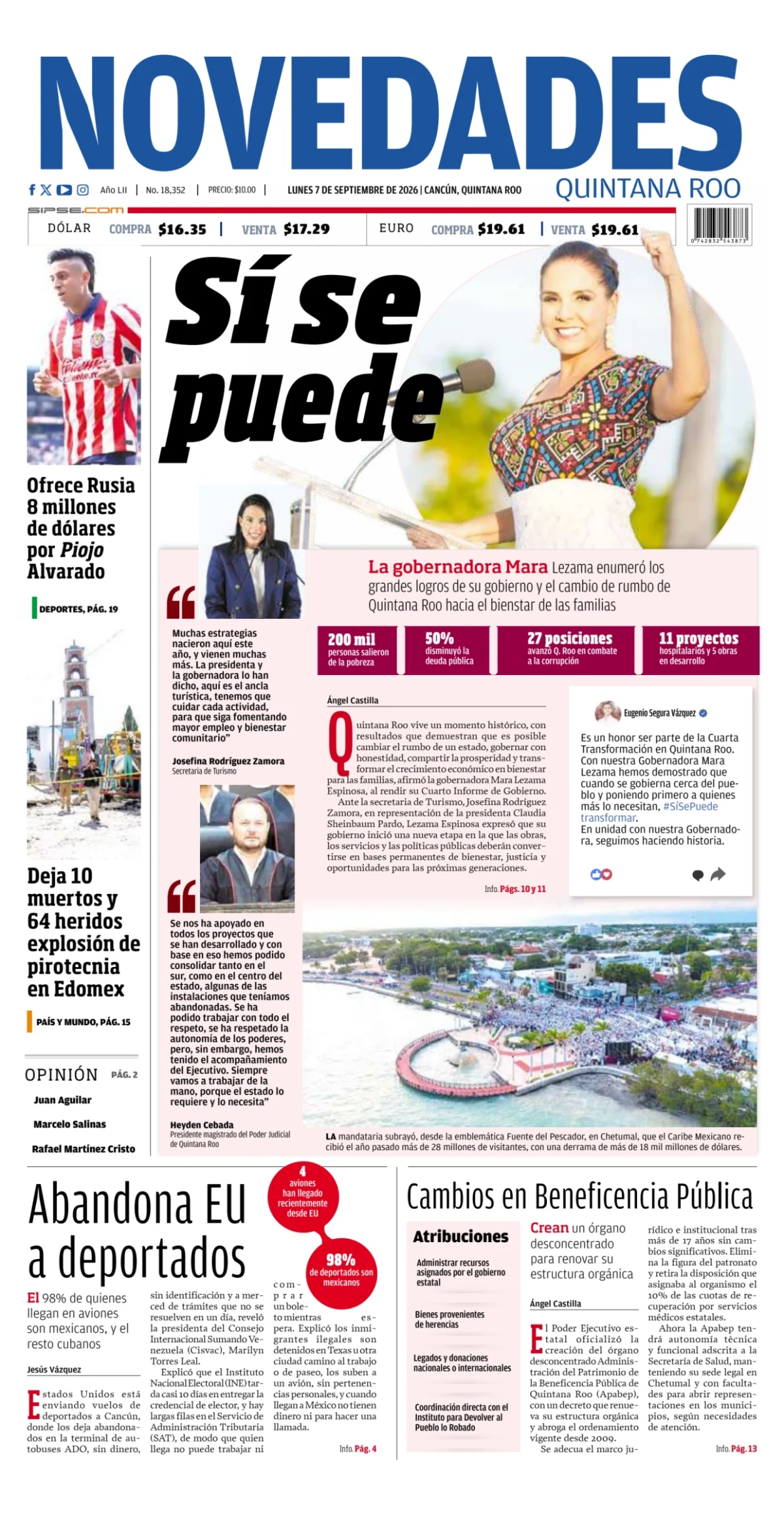 Portada de Novedades Quintana Roo
