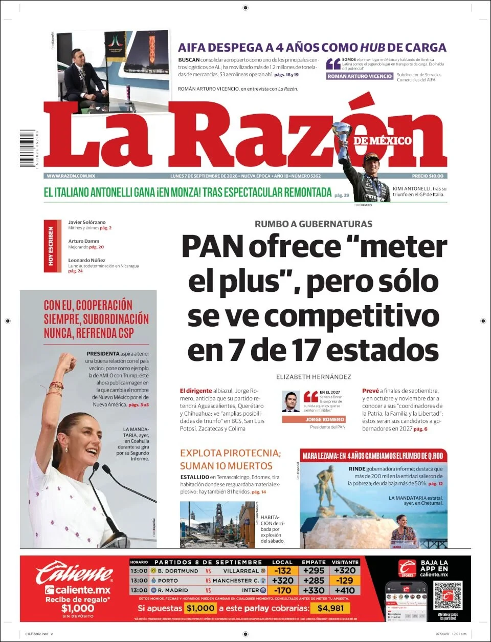 Portada de La Razon