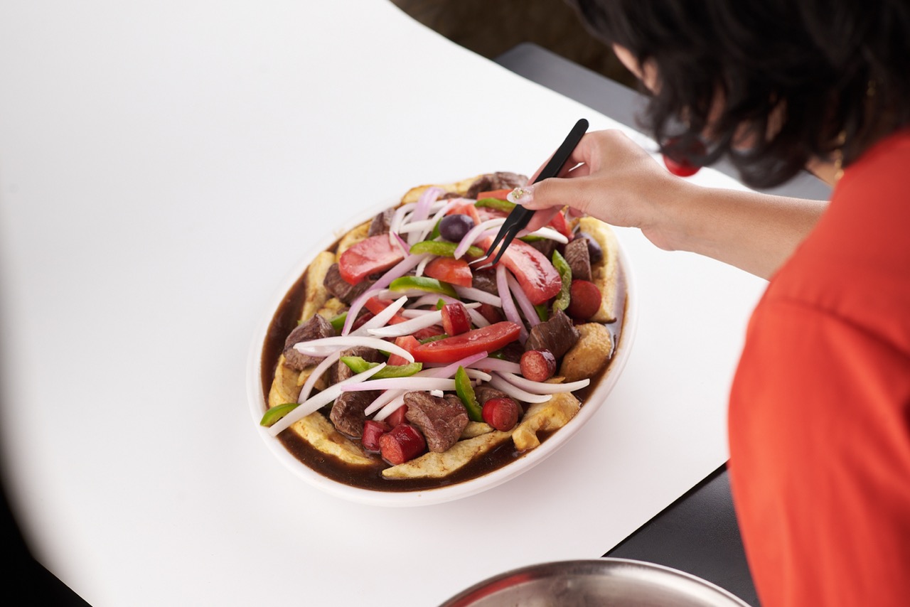 Plato preparado con técnica de foodstyling profesional