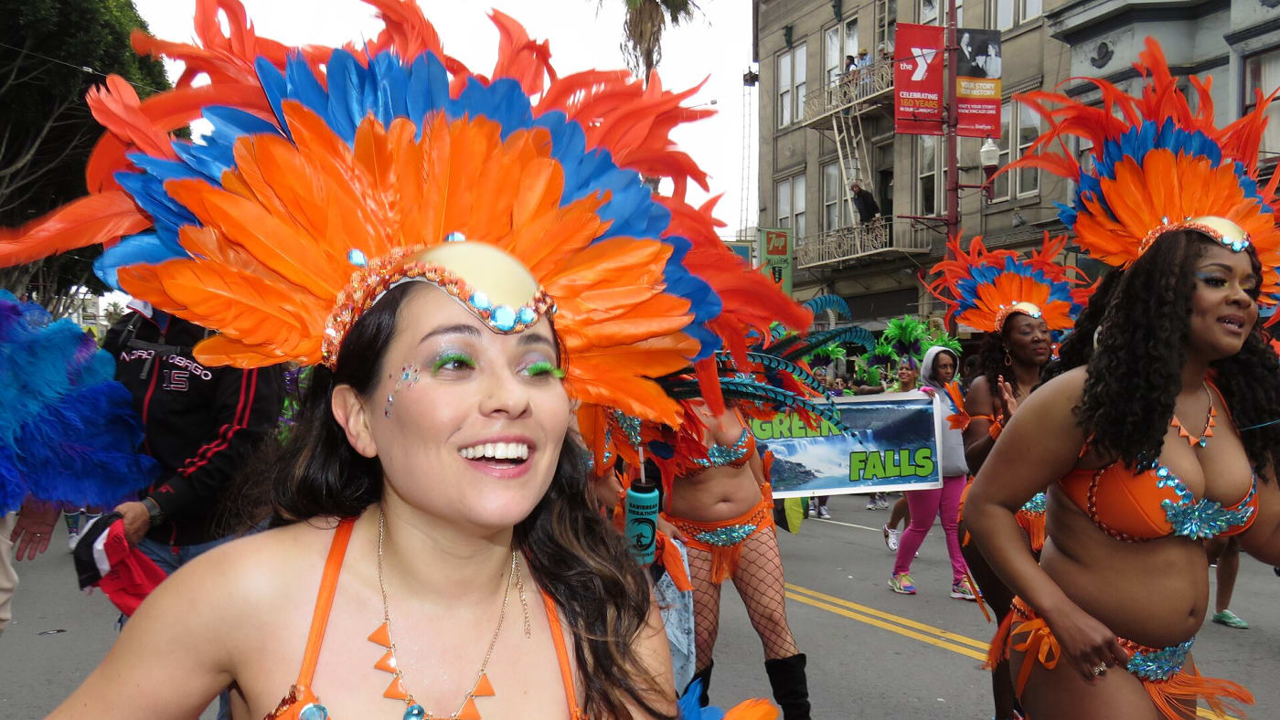 Caribbean carnival masqueraders