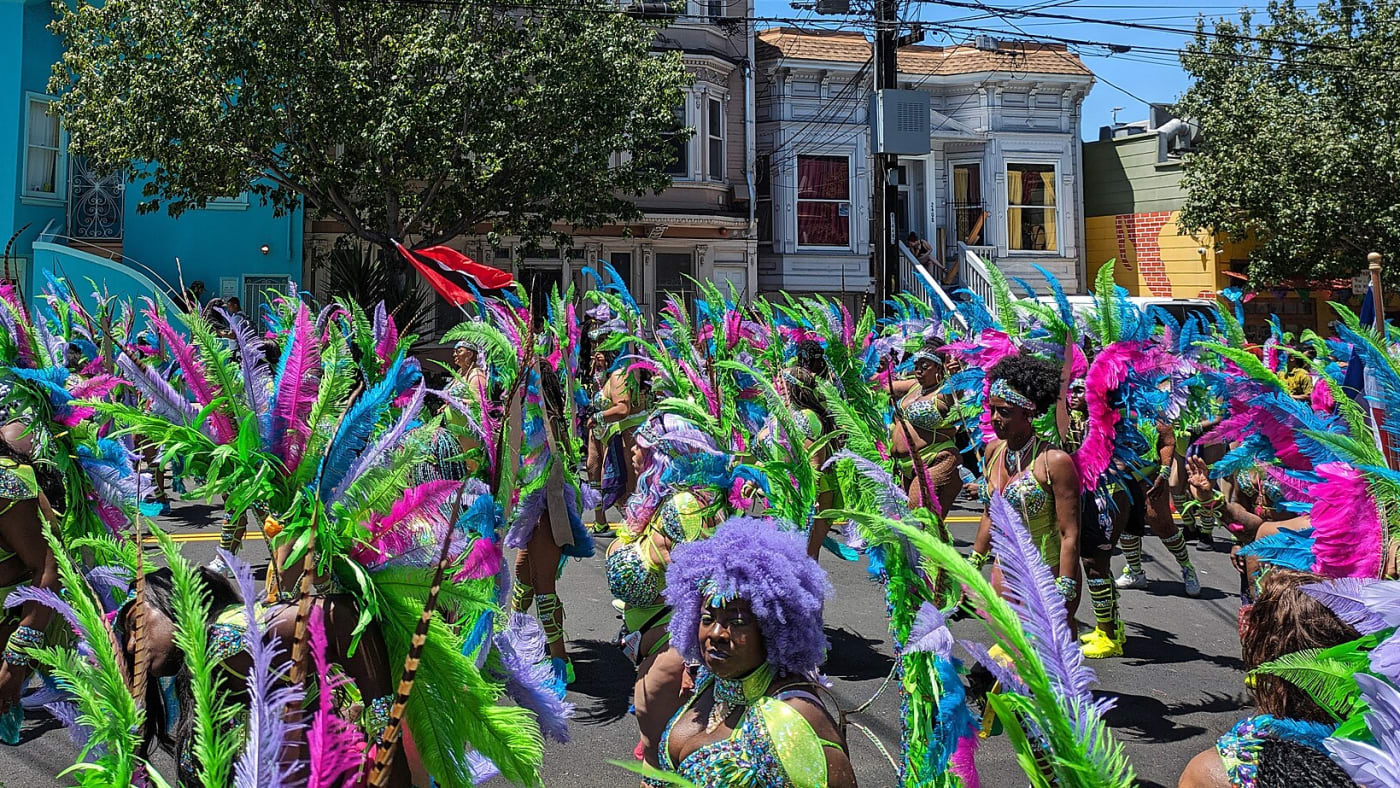 Caribbean carnival masqueraders