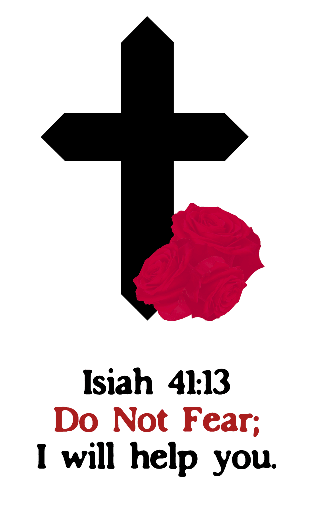 Cross with quote and rose