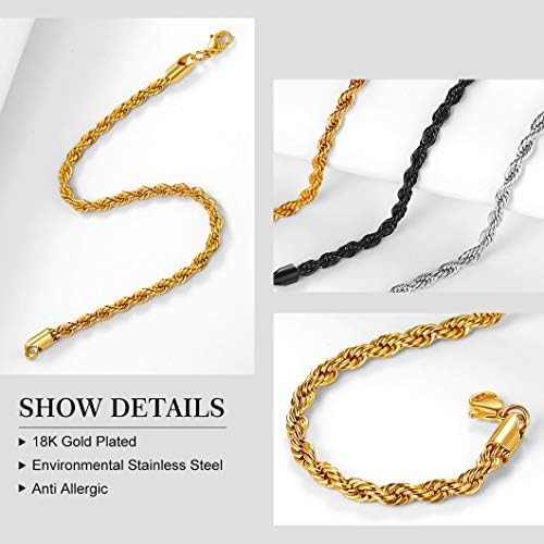 Vue 4 de Gourmette Homme Plaque Or