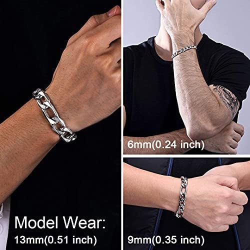 Vue 3 de Gourmette Homme Acier Inoxydable