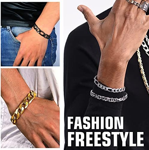 Vue 6 de Gourmette Homme Acier Inoxydable