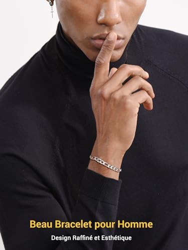 Vue 2 de Gourmette Homme Chaine Bracelet