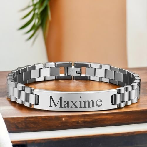 Vue 2 de Bracelet Personnalise Acier Homme