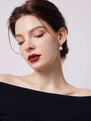 Vue 2 de Boucle Oreille Pendante Perle