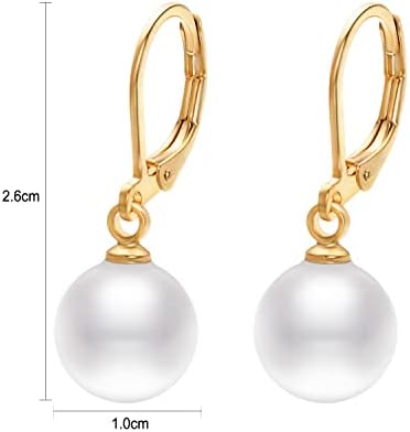 Vue 3 de Boucle Oreille Pendante Perle