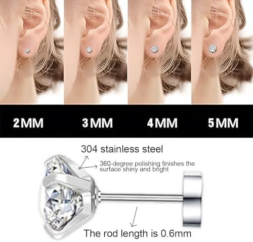 Vue 3 de Paires Clous d'Oreilles