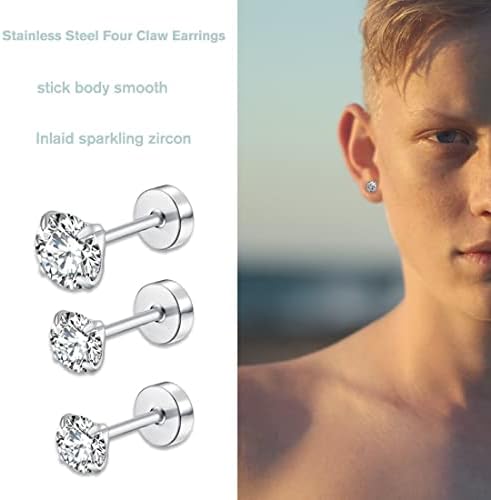 Vue 5 de Paires Clous d'Oreilles