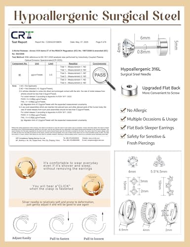Vue 2 de Pairs Boucles d'Oreilles Femme