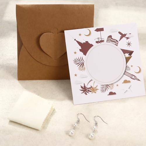 Vue 2 de Boucles d'Oreilles Perles Pendante