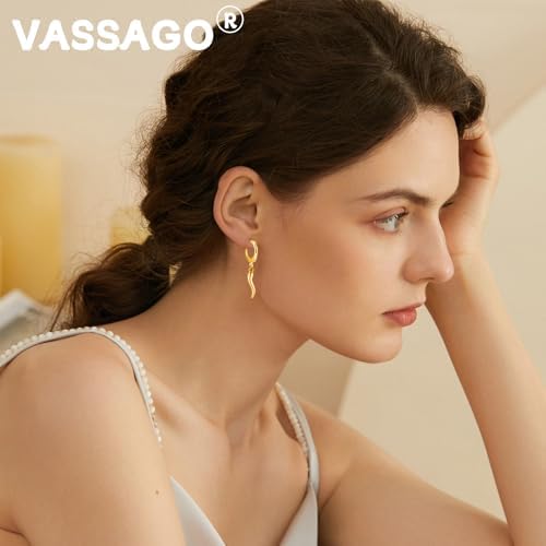 Vue 2 de Boucles d'Oreilles Pendantes En