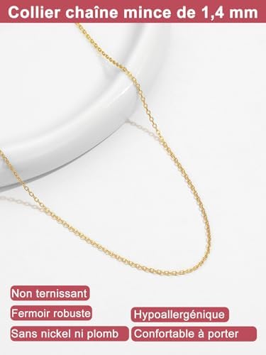 Vue 3 de Chaine Collier Argentplaque Or