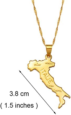 Vue 2 de Italie Carte Pendentif Colliers