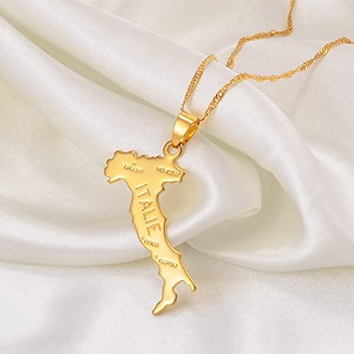 Vue 3 de Italie Carte Pendentif Colliers