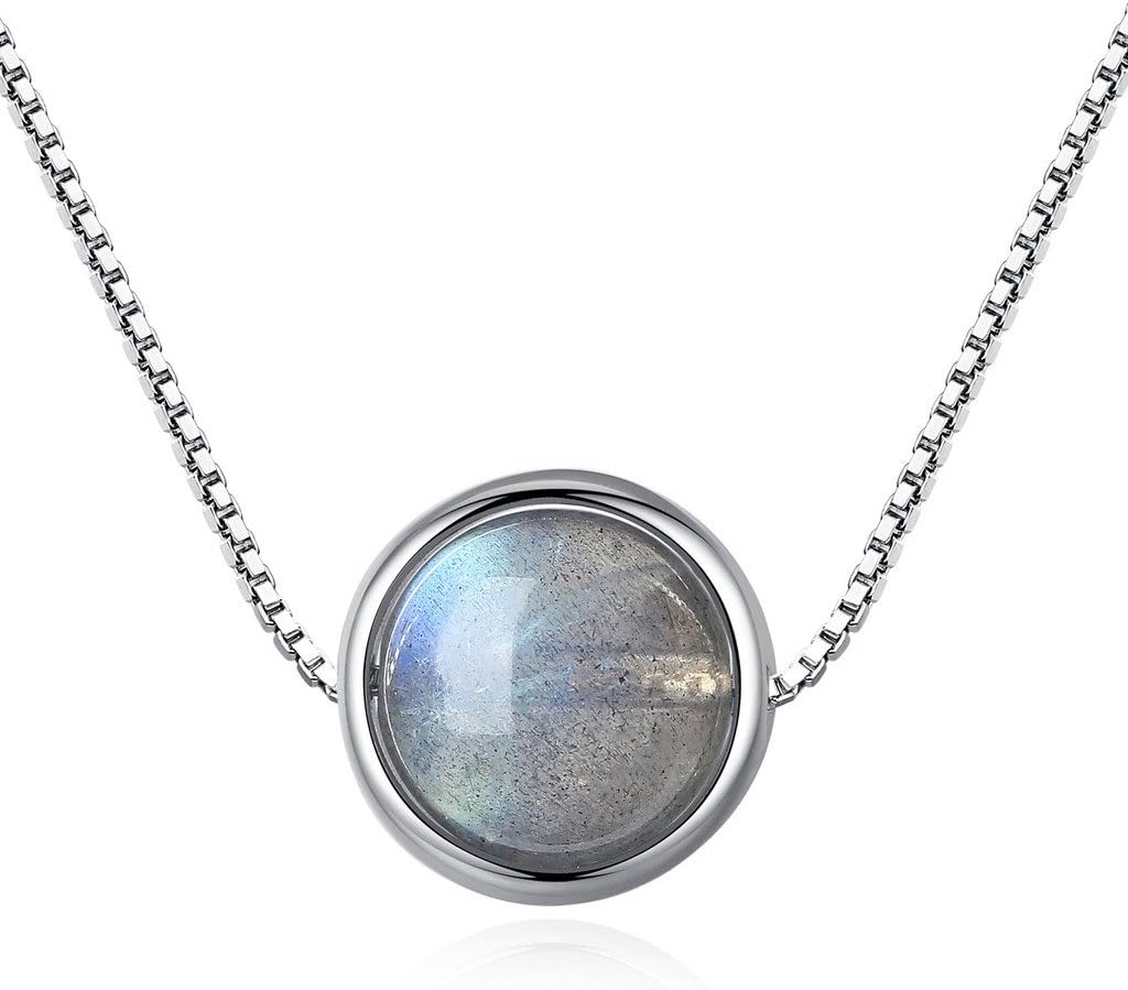 Collier Argent Pendentif Pierre