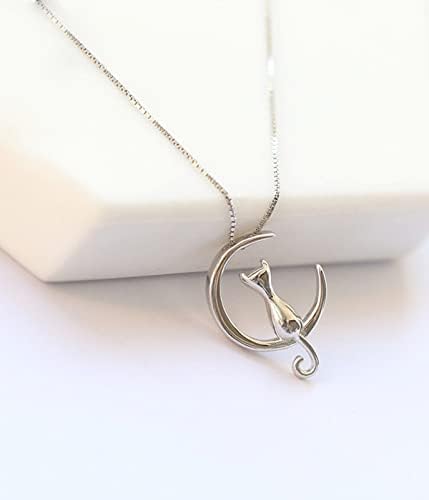 Vue 4 de Collier Chat Argent Pendentif