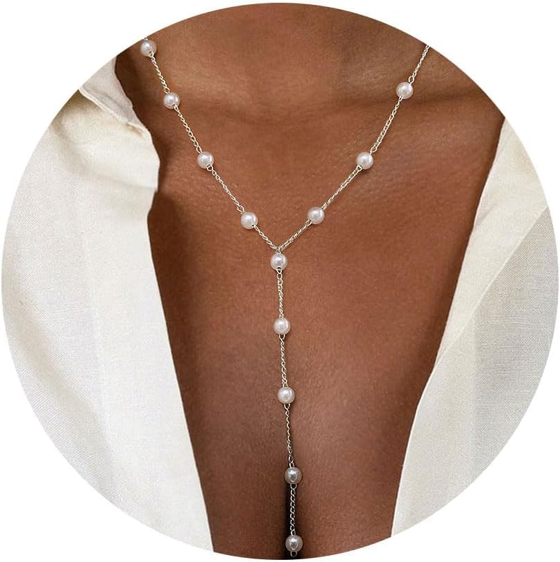 Collier Femme Perles Plaque