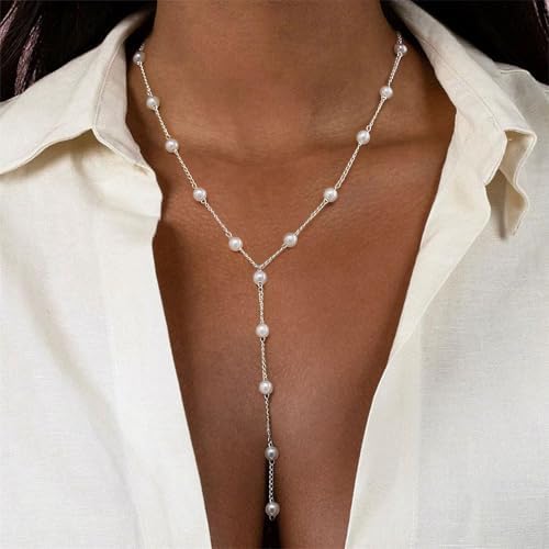 Vue 4 de Collier Femme Perles Plaque