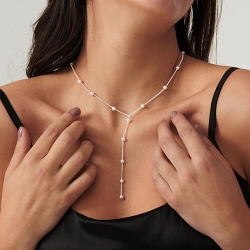 Vue 5 de Collier Femme Perles Plaque