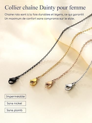 Vue 3 de Largeur Mmmm Chaine Collier