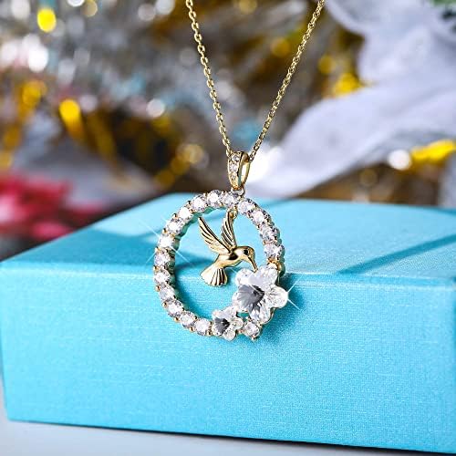 Vue 2 de Collier Pendentif Colibri Plaque