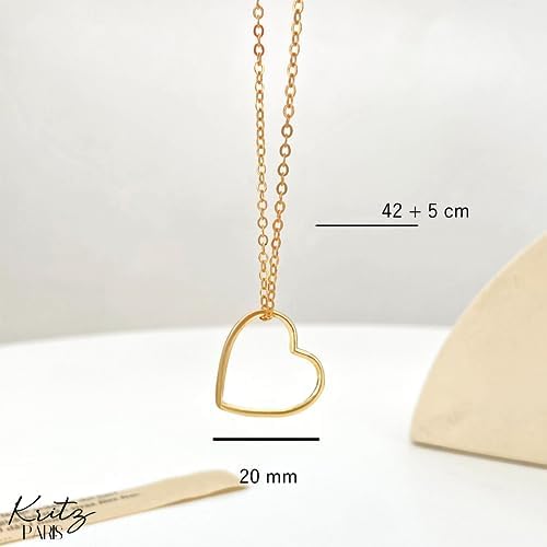 Vue 2 de Collier Femme Coeur Plaque