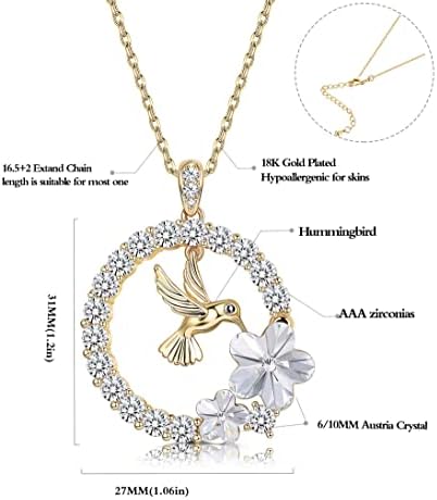 Vue 4 de Collier Pendentif Colibri Plaque